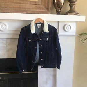 Forever 21 Sherpa Collar Jean Jacket